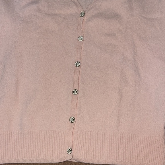 Tory Burch light pink WOOL V Neck Sweater M - Picture 12 of 12